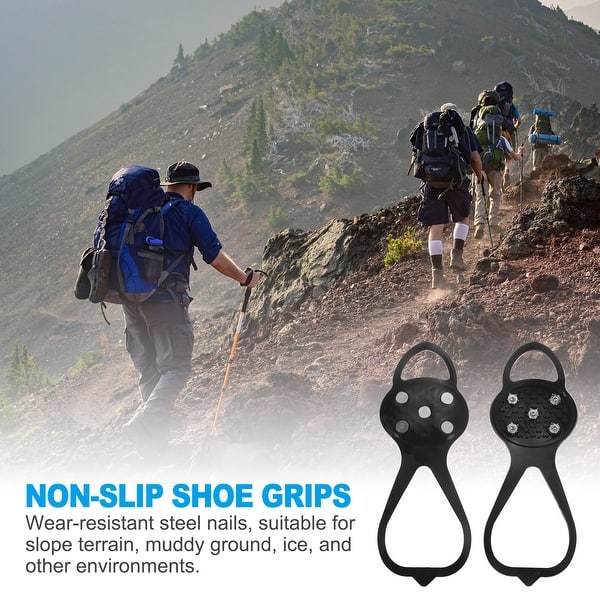 2Pairs 11" NonSlip Gripper Spikes Claw Ice Cleats with 5 Tooth Nails